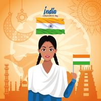 Indiens självständighetsdagskort vektor