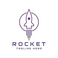 Rakete im Kreis-Logo-Design vektor