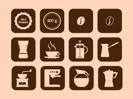 Kaffee-Symbole. Ideal zum Etikettieren von Kaffeeverpackungen. vektor