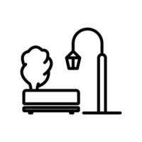 park ikon. trädgårdslampa, sits, träd. linje ikon stil. lämplig för trädgårdsikonen. enkel design redigerbar. design mall vektor