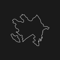 karta över Azerbajdzjan på svart bakgrund vektor