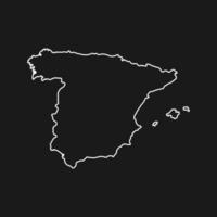 karta över Spanien på svart bakgrund vektor