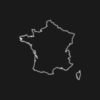 karta över Frankrike på svart bakgrund vektor