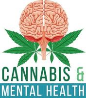 bannerdesign för cannabis och mental hälsa vektor