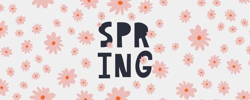 hallo frühling hand logo, abzeichen typografie symbol. beschriftung frühlingssaison mit blatt für grußkarte, einladungsvorlage. Retro, Vintage Schriftzug Banner Poster Vorlage Hintergrund, Verkauf, Angebot vektor