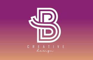 weißes b-Buchstaben-Logo-Monogramm-Vektordesign. kreatives b-Brief-Symbol mit buntem Farbverlauf-Hintergrund. vektor