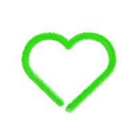 hälsa hjärta ikon med gräs. hållbar symbol. människors hälsa hjärta ikon. redigerbar kreativ mall. mjukt och realistiskt gräs. fluffig grön isolerad på vit bakgrund. vektor