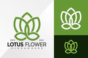 Natur-Lotusblumen-Logo-Design-Vektor-Illustrationsvorlage vektor