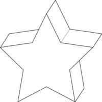 Sternform Schwarz-Weiß-Doodle-Charakter vektor