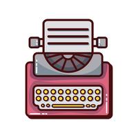Retro Schreibmaschine Ausrüstung mit Geschäftsdokument vektor