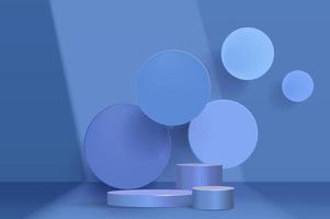 abstrakt scen bakgrund. cylinder podium på blå bakgrund. produktpresentation, mock up, visa kosmetisk produkt, podium, scenpiedestal eller plattform. vektor