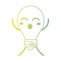 line kawaii söt rolig glödlampa energi vektor