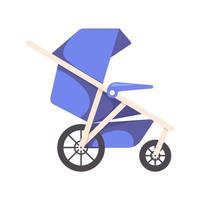 Laufender Kinderwagen für Kleinkinder, isoliert auf weißem Hintergrund. Kinderwagen für Neugeborene. modularer Kinderwagen. für Kinderwarenladen. Kindheit. Produkte für Kinder. vektor