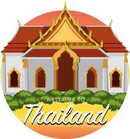 reise thailand attraktion und landschaftstempel symbol vektor