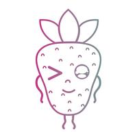 Linie kawaii nette glückliche strwberry Frucht vektor