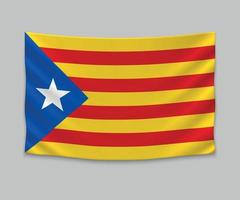 schwenkende flagge des katalanischen unabhängigisten - estelada vektor