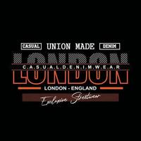 london denim streetwear t-shirt och kläder vektor