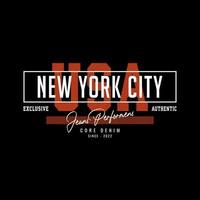 new york city denim streetwear t-shirt och kläder vektor