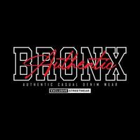 bronx denim streetwear t-shirt und bekleidung vektor