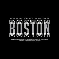 Boston Denim Streetwear T-Shirt und Kleidung vektor