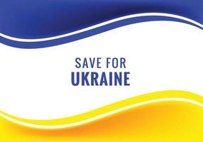 speichern für ukraine text moderner wellenflaggenthemahintergrund vektor