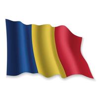 3d viftande flagga. vektor illustration