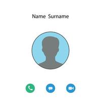 Social-Media-Benutzerprofilsymbol auf dem Videoanrufbildschirm vektor