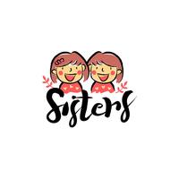 Logo mit zwei Schwestern vektor