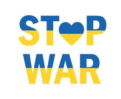 Stoppen Sie den Krieg in der Ukraine Emblem Herz Symbol abstrakte Symbol Vektor Illustration