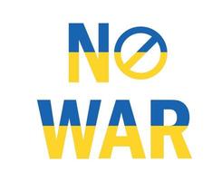 Kein Krieg in der Ukraine Symbol Emblem abstrakte Symbolvektorillustration mit weißem Hintergrund vektor