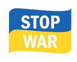stoppa kriget i Ukraina flagga band emblem abstrakt symbol vektor illustration vit