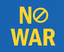 inget krig ikon emblem gul abstrakt symbol vektor illustration med blå bakgrund