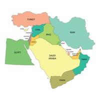 Karte des Nahen Ostens vektor