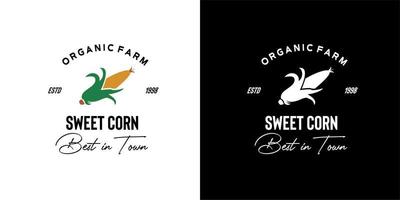 Abbildung Vektorgrafik der Silhouette offener reifer Zuckermais gut für Mais Vintage-Logo Bio-Bauernhof, Feld, Lebensmittel, Ladenmarkt Mais-Logo vektor