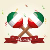mexikanska maracas festivalinstrument vektor