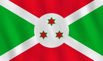 Burundi-Flagge mit Weheffekt, offizielle Proportion. vektor