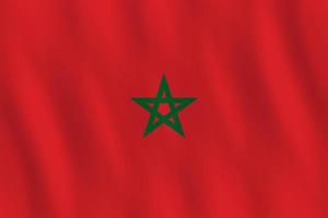 Marockos flagga med viftande effekt, officiell proportion. vektor