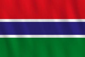 Gambia-Flagge mit Weheffekt, offizielle Proportionen. vektor