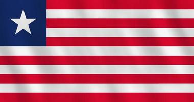Liberia-Flagge mit Weheffekt, offizielle Proportionen. vektor