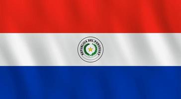 paraguays flagga med viftande effekt, officiell proportion. vektor