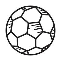 fotboll fotboll linjär vektor ikon i doodle skiss stil