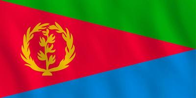 Eritrea-Flagge mit Weheffekt, offizielle Proportionen. vektor