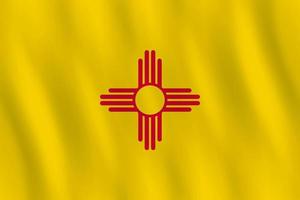 US-Staatsflagge von New Mexico mit Welleneffekt, offizielle Proportionen. vektor