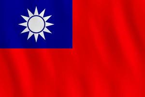 Taiwan flagga med viftande effekt, officiell proportion. vektor