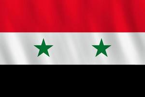 Syrien-Flagge mit Weheffekt, offizielle Proportion. vektor