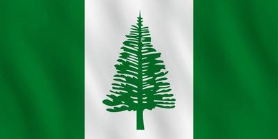 Flagge der Norfolkinsel mit Weheffekt, offizielle Proportionen. vektor