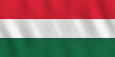 Ungarn-Flagge mit Weheffekt, offizielle Proportionen. vektor