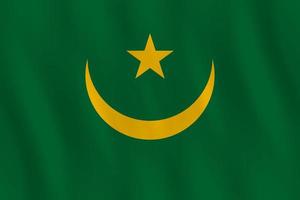 Mauretaniens flagga med viftande effekt, officiell proportion. vektor