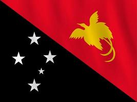 Papua-Neuguinea-Flagge mit Weheffekt, offizielle Proportionen. vektor