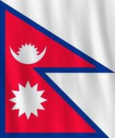 nepal flagga med viftande effekt, officiell proportion. vektor
